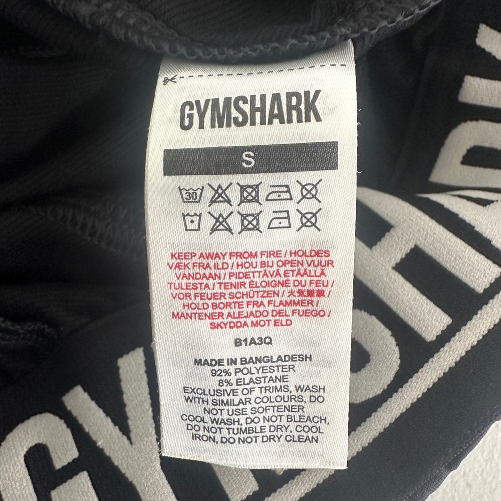 Gymshark Black Joggers Athletic Track Pants White Piping Logo‎ Womens Small - Picture 8 of 11